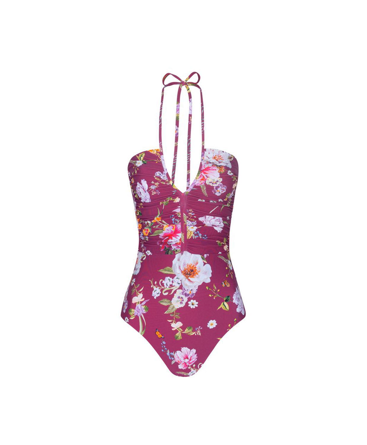 Fiesta Flora Josie embroidered one piece swimsuit with vibrant floral embroidery