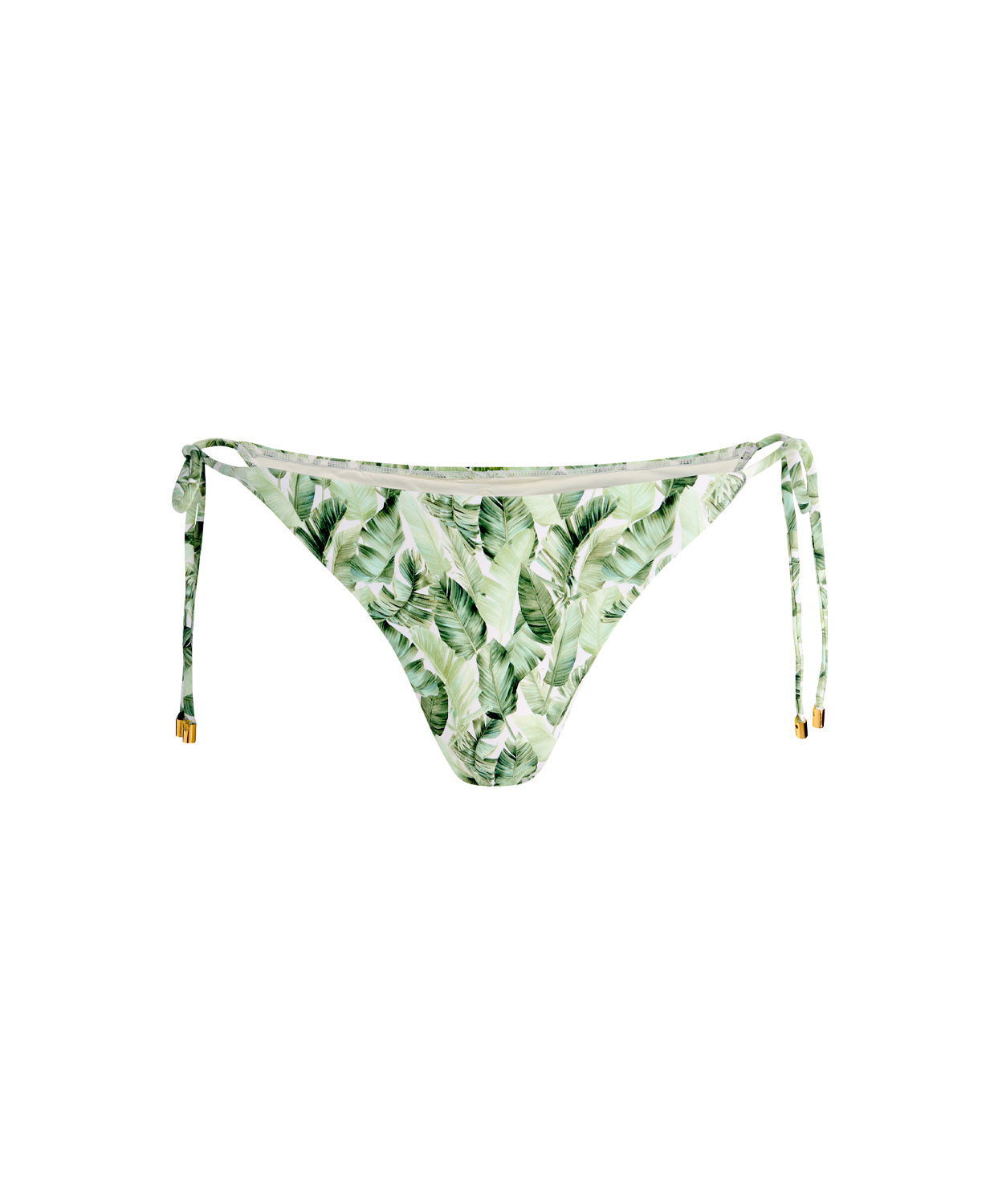 Floral Palm Tie Side Bottom bikini bottoms with tropical print and adjustable side ties