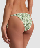 Floral Palm Tie Side Bottom bikini bottoms with tropical print and adjustable side ties