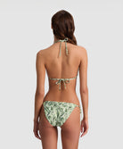 Floral Palm Tie Side Bottom bikini bottoms with tropical print and adjustable side ties
