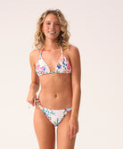 Florencia Smocked Tie Side Bikini Bottom in a vibrant floral pattern, featuring soft smocked fabric