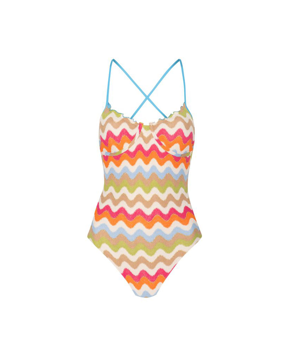 Jacka Ellie Underwire One Piece in multicolor zigzag print