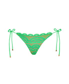 matcha lace tie side bottom in bright green lace with adjustable side ties