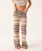 Pacific beige Bree Boho Pant with intricate woven pattern and adjustable drawstring waist, designed for a relaxed, flattering fit.