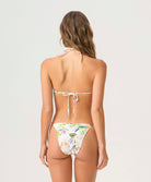 Paradise Bloom Embroidered Tie Side Bottom with tropical floral embroidery, adjustable tie sides, and a flattering low-rise fit.