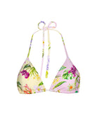 Paradise Bloom Embroidered Triangle Top with tropical floral design and delicate embroidered detailing.