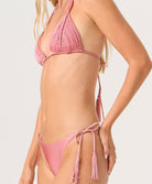 Pink Pearl Tie Side Bottom bikini with adjustable tie sides and a low-rise fit.