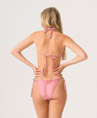 Pink Pearl Tie Side Bottom bikini with adjustable tie sides and a low-rise fit.