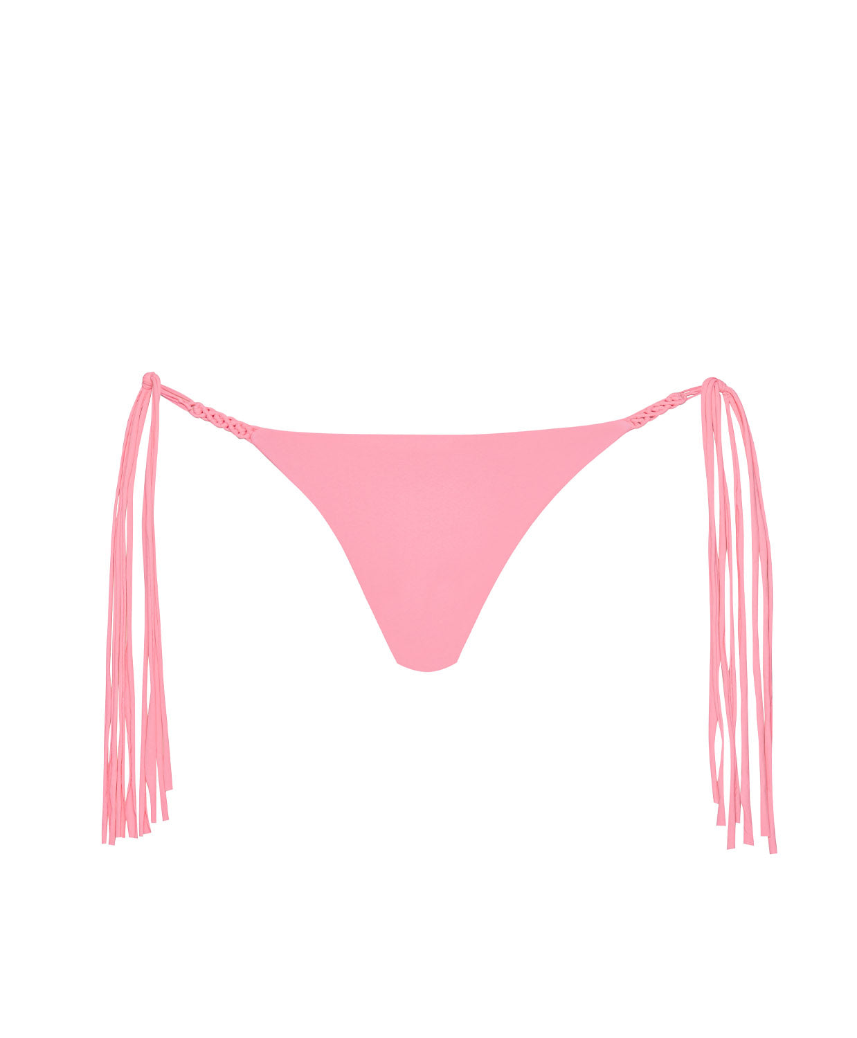 Pitaya Mila Tie Side Bottom pink macramé bikini bottoms with tie sides and ruched back