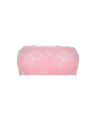 Pitaya Stella Bandeau strapless pink top with velvety floral texture
