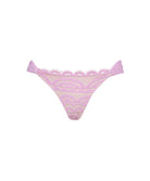 Rosé Lace Fanned Bottom bikini bottom in pastel pink with hand-cut lace and subtle back ruching for a flattering fit.
