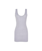 Silver James Cover Up in lightweight semi-sheer silver fabric, styled as a chic beachside or evening cover-up.