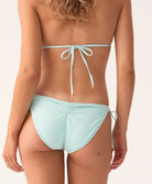 Light blue bikini bottom with a tie back design on a white background