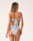 tallulah detail strapless blue bandeau bikini top