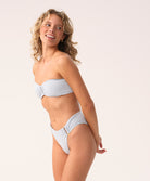 tallulah detail strapless blue bandeau bikini top