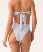 tallulah detail strapless blue bandeau bikini top