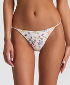 Twisting Vines Embroidered Rope Bottom with hand-embroidered florals, butterfly motifs, and twisted rope sides.