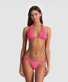 Vivid Pink Tie Side Bottom with adjustable side ties in a bright pink hue