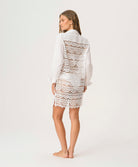 Water Lily Lace Millie Tie Tunic with scalloped lace back