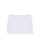 Water Lily Maycee Skirt hand-cut lace mini worn over swimwear for poolside and night-out styling