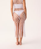 White Sands Beaded Brynn cover-up featuring an intricate open net macramé design