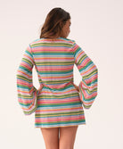 Colorful Ziggy Noah Tunic with bell sleeves and crisscross ties
