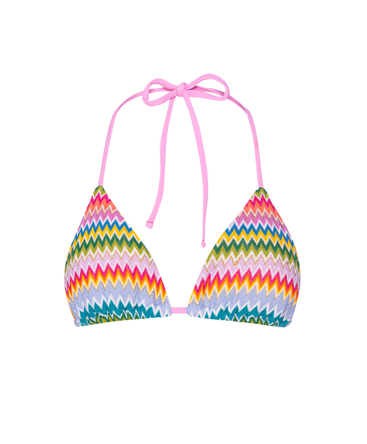 Colourful Ziggy Triangle Bikini Top with adjustable straps and a flattering fit