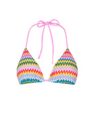 Colourful Ziggy Triangle Bikini Top with adjustable straps and a flattering fit