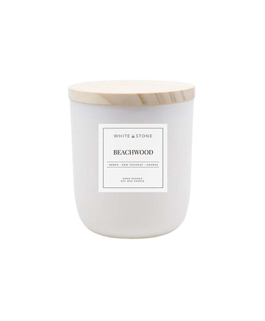 White Stone Beachwood Candle