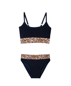 Kids Leopard Belted Bikini