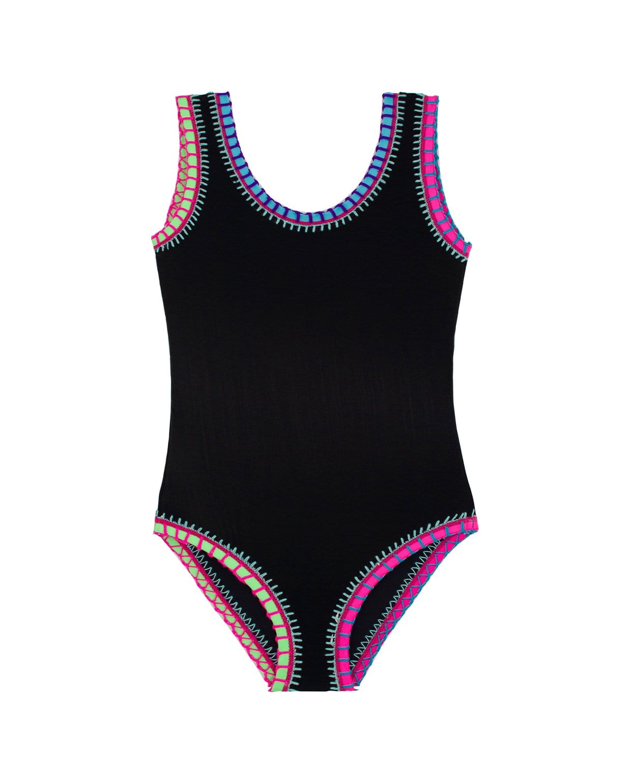 Kids Midnight Rainbow Embroidered Scoop One Piece (FINAL SALE) - PQ Swim (PilyQ)