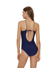 Navy Tides Keyhole Braided One Piece