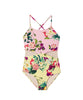 Kids Summer Hibiscus Cut Out One Piece