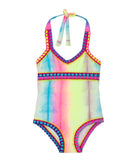 Kids Tie Dye Rainbow Embroidered One Piece (FINAL SALE) - PQ Swim (PilyQ)